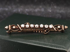 Circa 1890s Victorian 14K Yellow Gold Old Mine Cut Diamond Pin - VHK#76