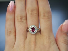 14k Rubellite Diamond Halo Engagement and Cocktail Ring