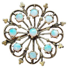 14k Yellow Gold 1960s Opal Floral Brooch and Pin - VHK#199