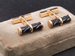 Boutons de manchette Tiffany & Co des années 1960 avec émail noir - VHK#260