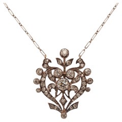 1920s Platinum Royal Art Deco Drop Diamond Necklace - VHK#271