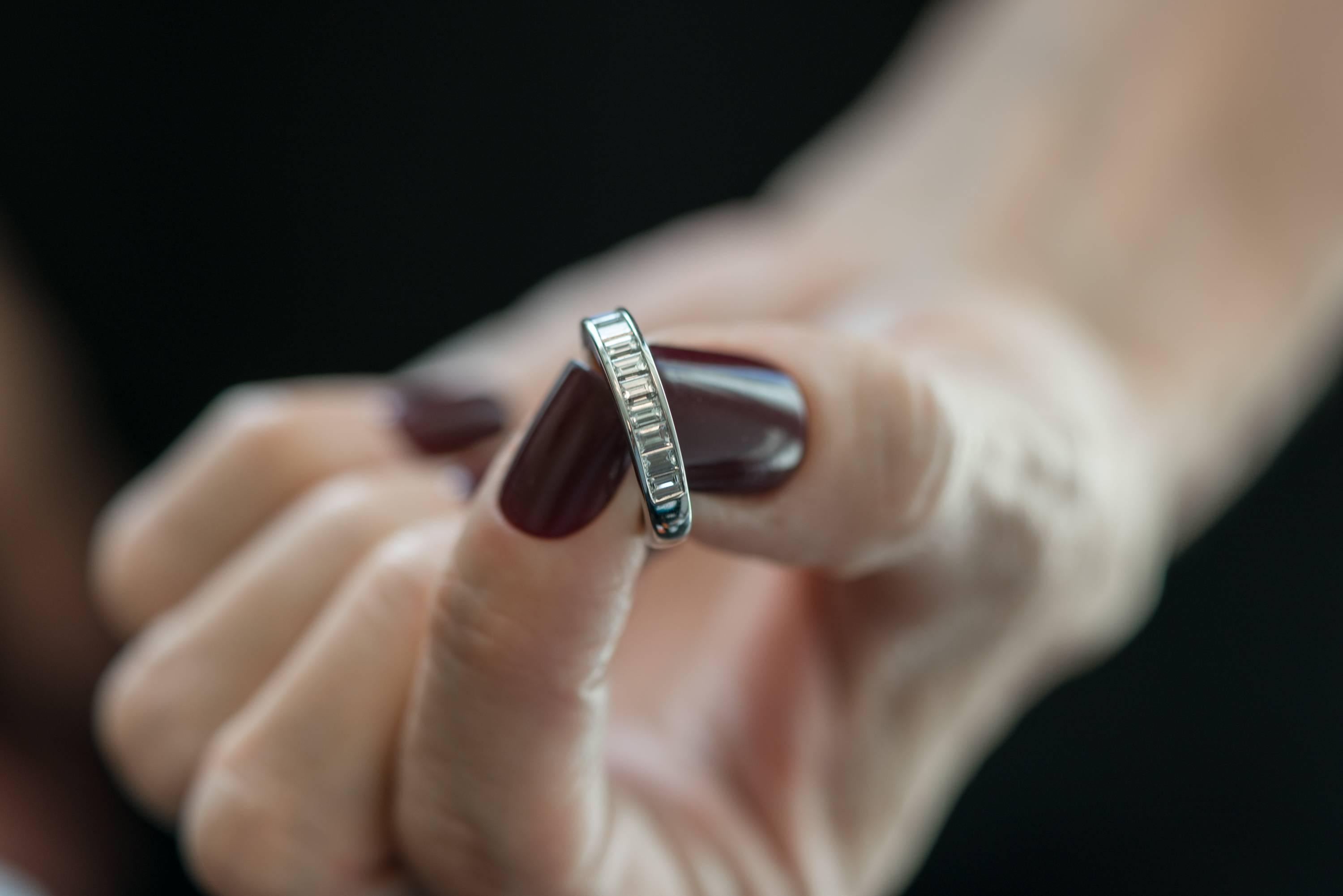 Modern Tiffany & Co. Diamond and Platinum Band Ring