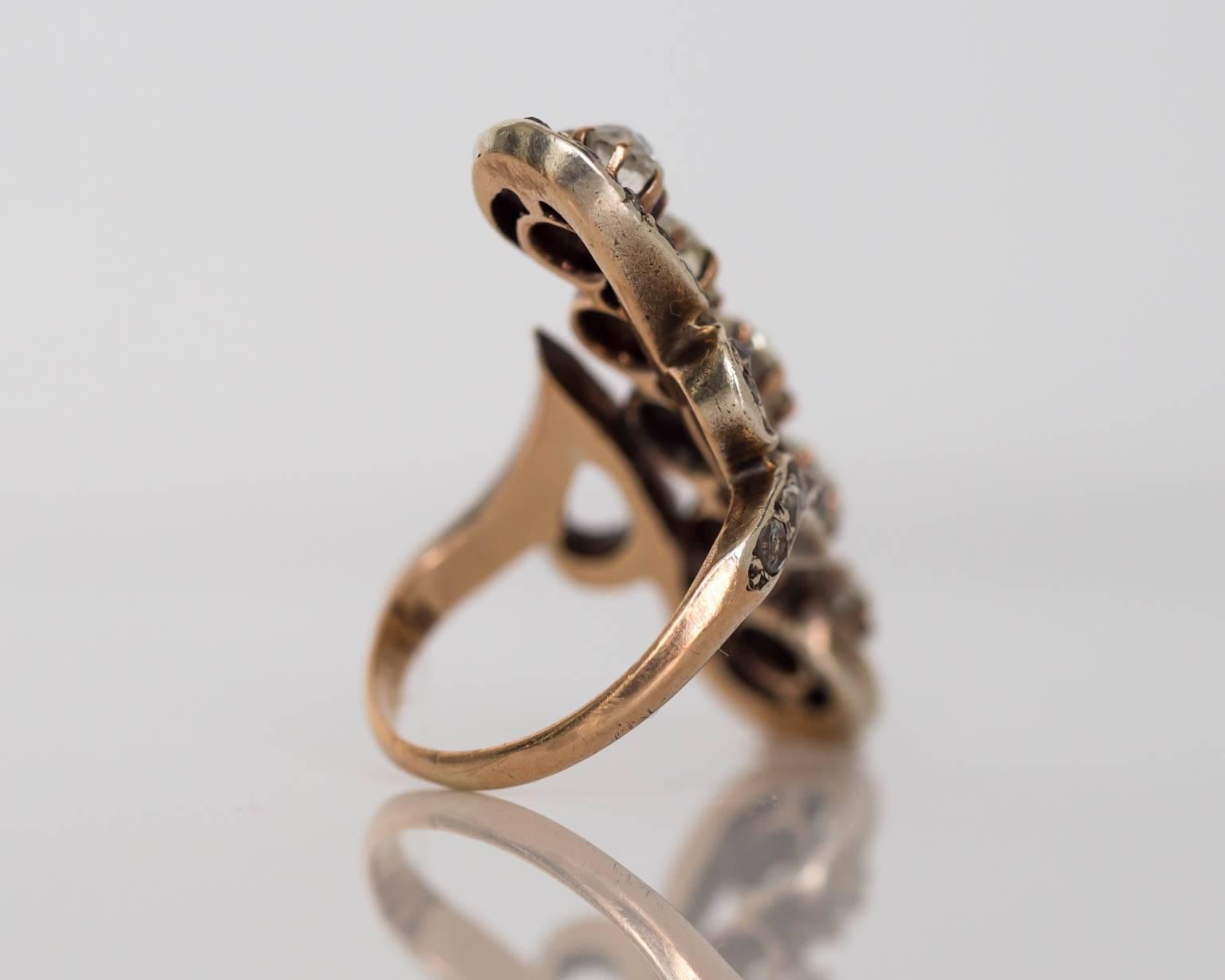 Edwardian Old Mine Cut Diamond Gold Engagement Ring 1