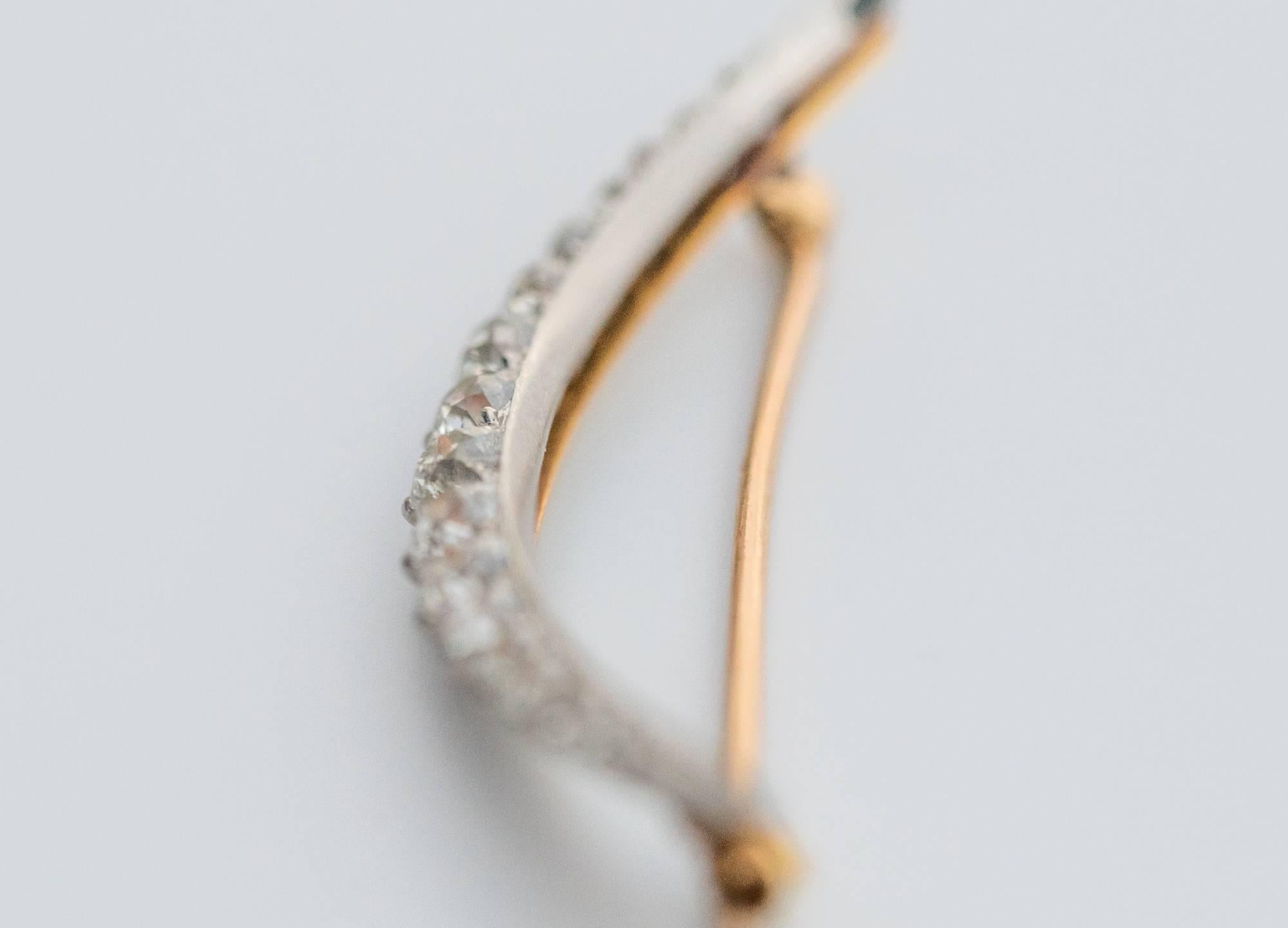 diamond crescent brooch