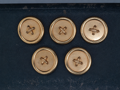 1950s Tiffany & Co. 14K Yellow Gold Button Set of 5