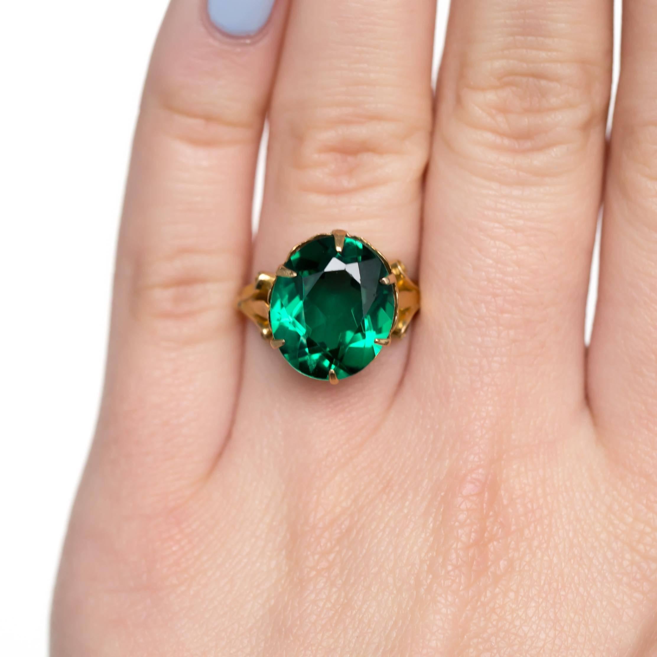 1890s Emerald and Yellow Gold Ring 1