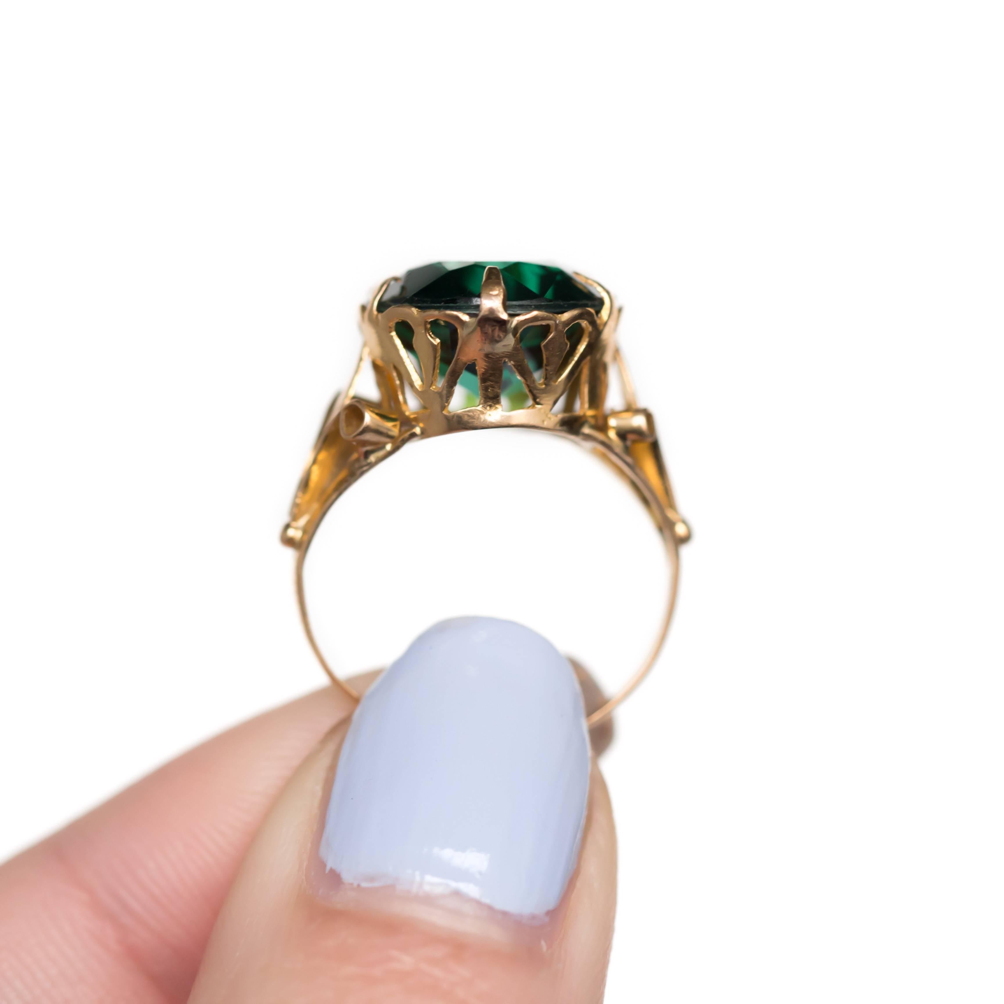 1890s Emerald and Yellow Gold Ring 2