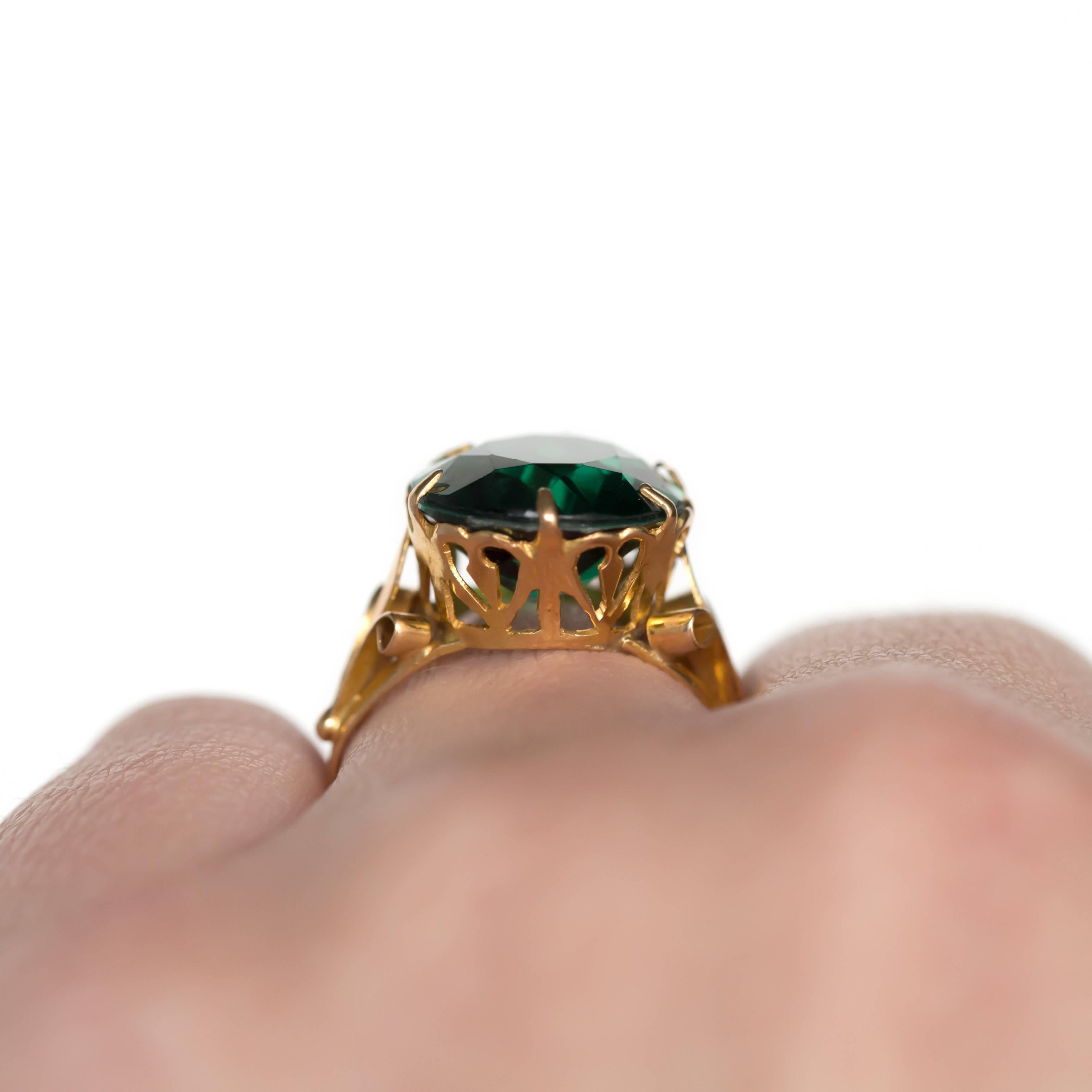 1890s Emerald and Yellow Gold Ring 4
