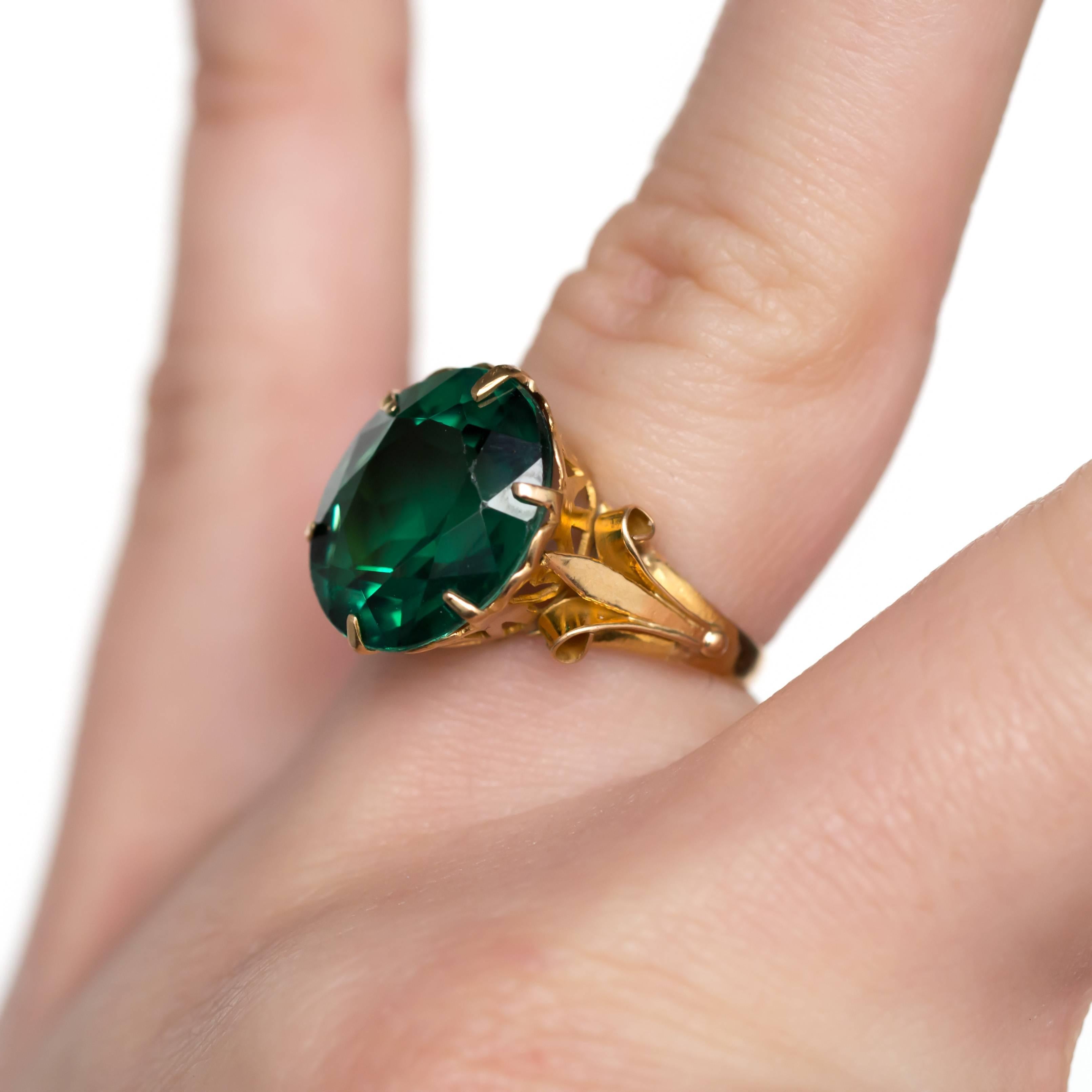 1890s Emerald and Yellow Gold Ring 3