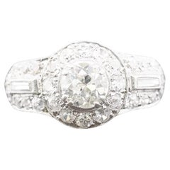 Circa 1920 Platinum .70ct Old European Diamond Engagement Ring (Bague de fiançailles en platine avec diamant européen)