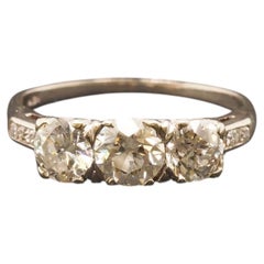 1930s Art Deco 1.50cttw 3 Stone Old European Diamond Ring - VHK#248a