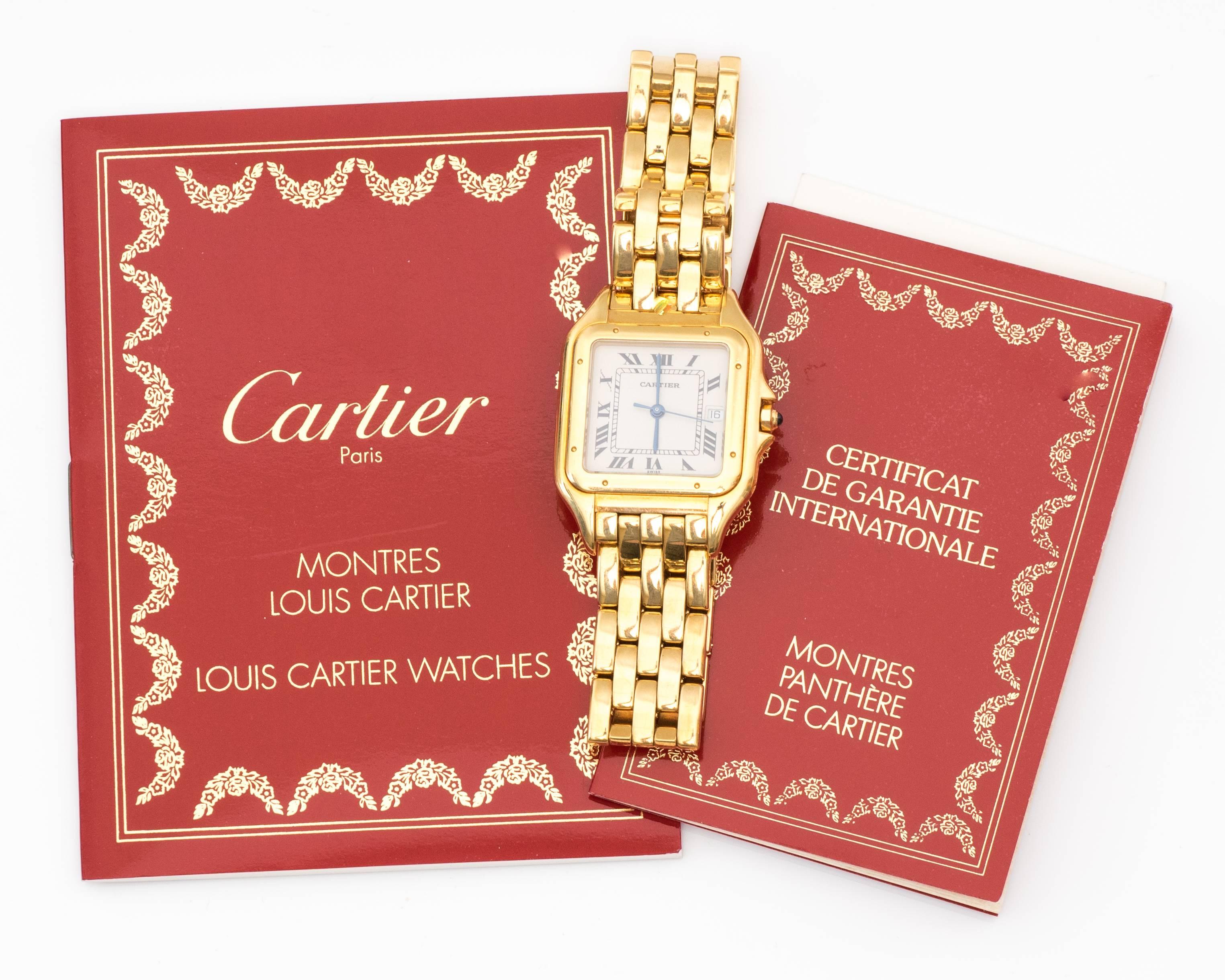 Cartier Yellow Gold Panther Medium Quartz Wristwatch 3