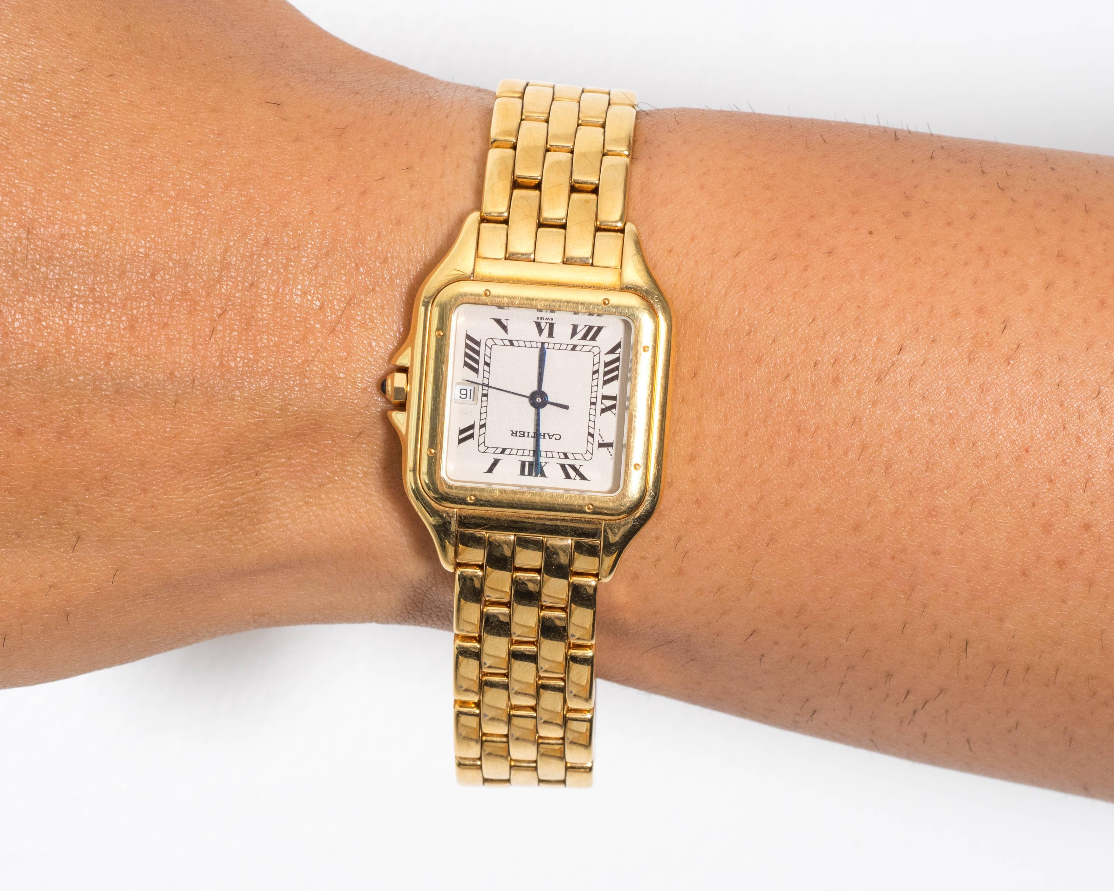 Cartier Yellow Gold Panther Medium Quartz Wristwatch 6