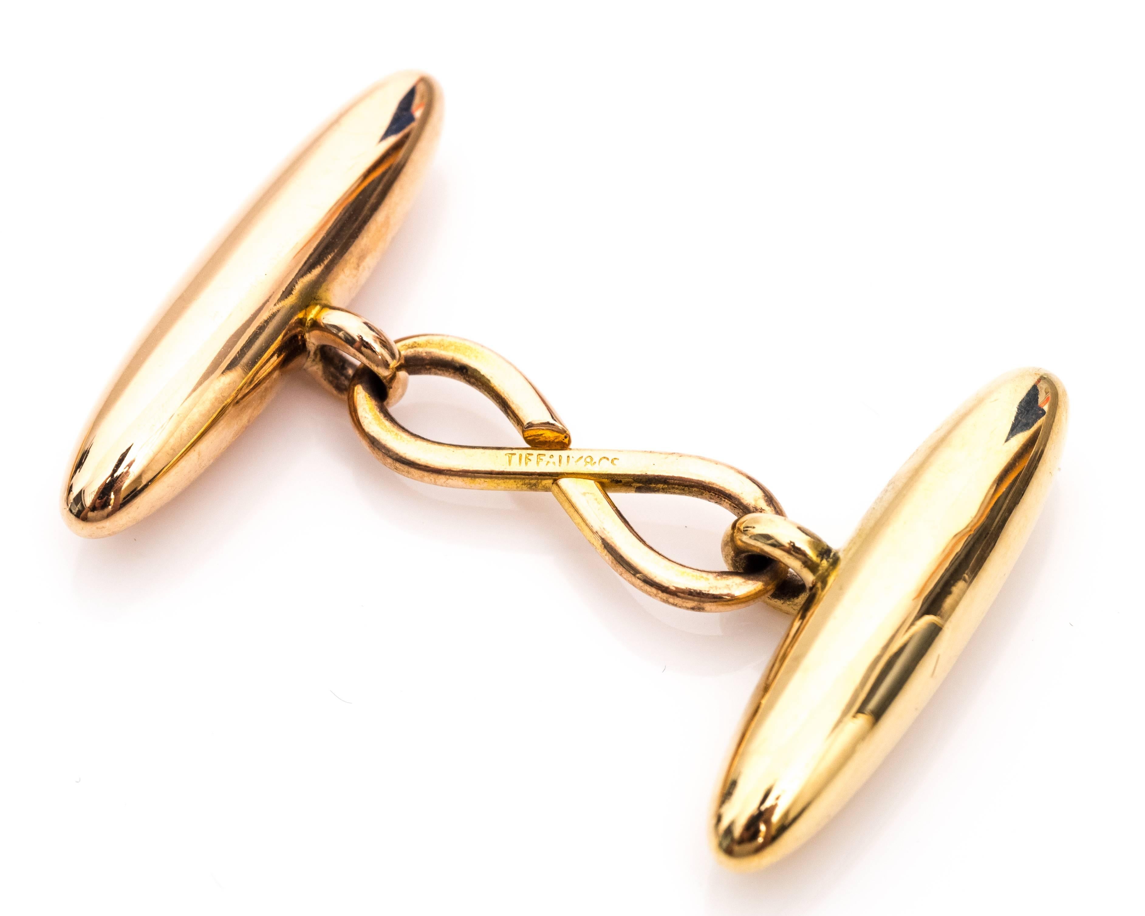 1950s Tiffany & Co. Yellow Gold Cufflinks In Excellent Condition In Atlanta, GA