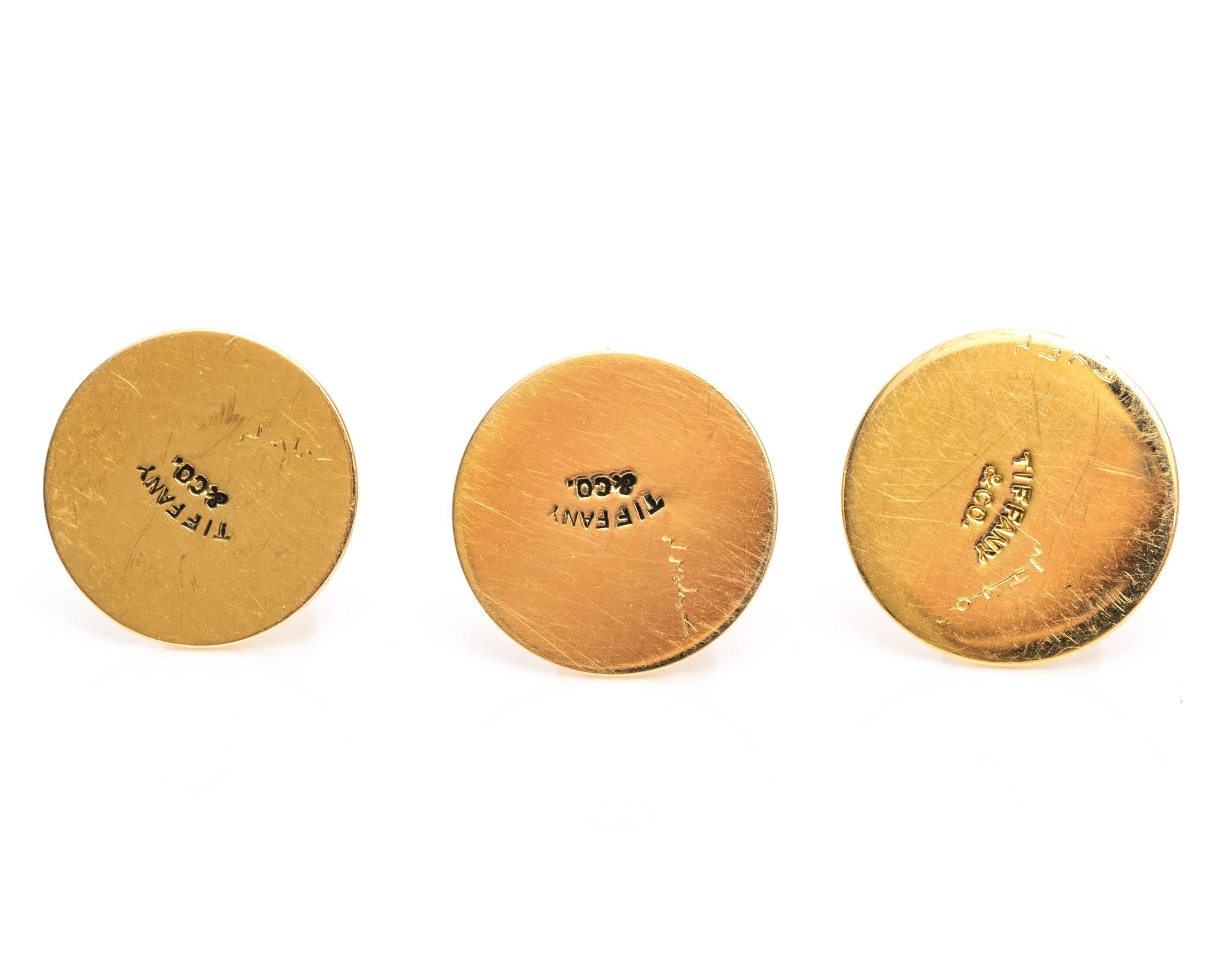 1920s Tiffany & Co. Pearl and Gold Tuxedo Buttons In Good Condition In Atlanta, GA