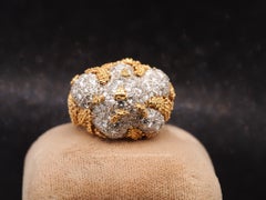 Vintage-Ring aus 18-karätigem Gold mit Diamanten in freier Form – VHK#1016
