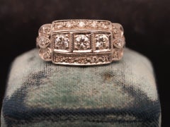 Estate Art Deco Platinum Diamond Ring - VHK#600A