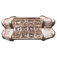 Bague en or blanc 18 carats sertie de diamants - VHK#496A