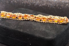 Vintage-Armband aus 14-karätigem Gelbgold mit orangefarbenem Citrin – VHK#1022