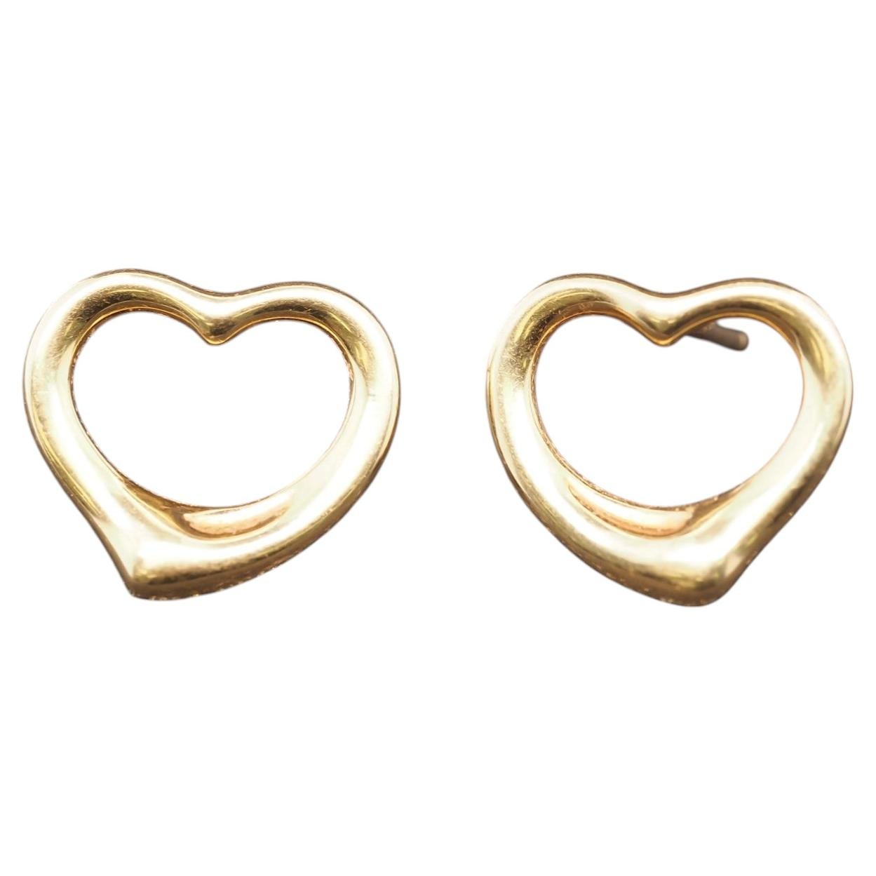 Pieza de segunda mano de Tiffany & Co. de 18 quilates Pendientes de corazón de oro amarillo - VHK#186B