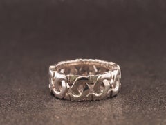 Estate Vintage Cartier Enterlaces 18K White Gold Band Ring - VHK#669B
