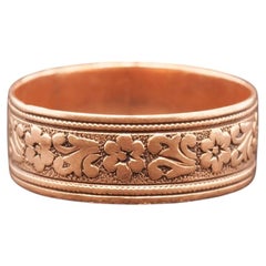 Vintage-Ehering aus 14-karätigem Roségold mit Blumenmotiven – VHK#6