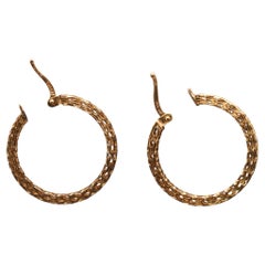 Estate 1980s 10K Yellow Gold Hoop Earrings - VHK#846A