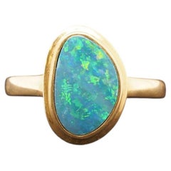 18K Yellow Gold Abstract Opal Ring - VHK#27
