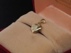 14K Yellow Gold Diamond Heart Shape Pendant - VHK#38
