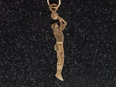 14K Yellow Gold Basketball Free Throw Pendant - VHK#41