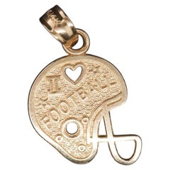 14K Yellow Gold "I Hearth Football" Pendant - VHK#49