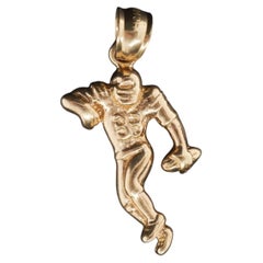14K Yellow Gold Football Player Pendant - VHK#44
