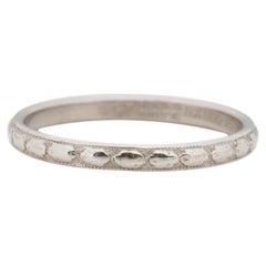 Circa 1920 Art Deco Platinum Wedding Band - VEG#1871