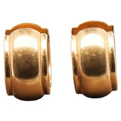 Pendientes grandes tipo aro ajustado «Huggie» de Tiffany, de oro amarillo de 18 quilates, estilo vintage de segunda mano - VHK#904a