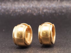 Pendientes grandes tipo aro ajustado «Huggie» de Tiffany, de oro amarillo de 18 quilates, estilo vintage de segunda mano - VHK#904a