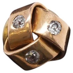 1920s 14K Rose Gold & Old Miner Diamond Pin / Tie Tack - VHK#57