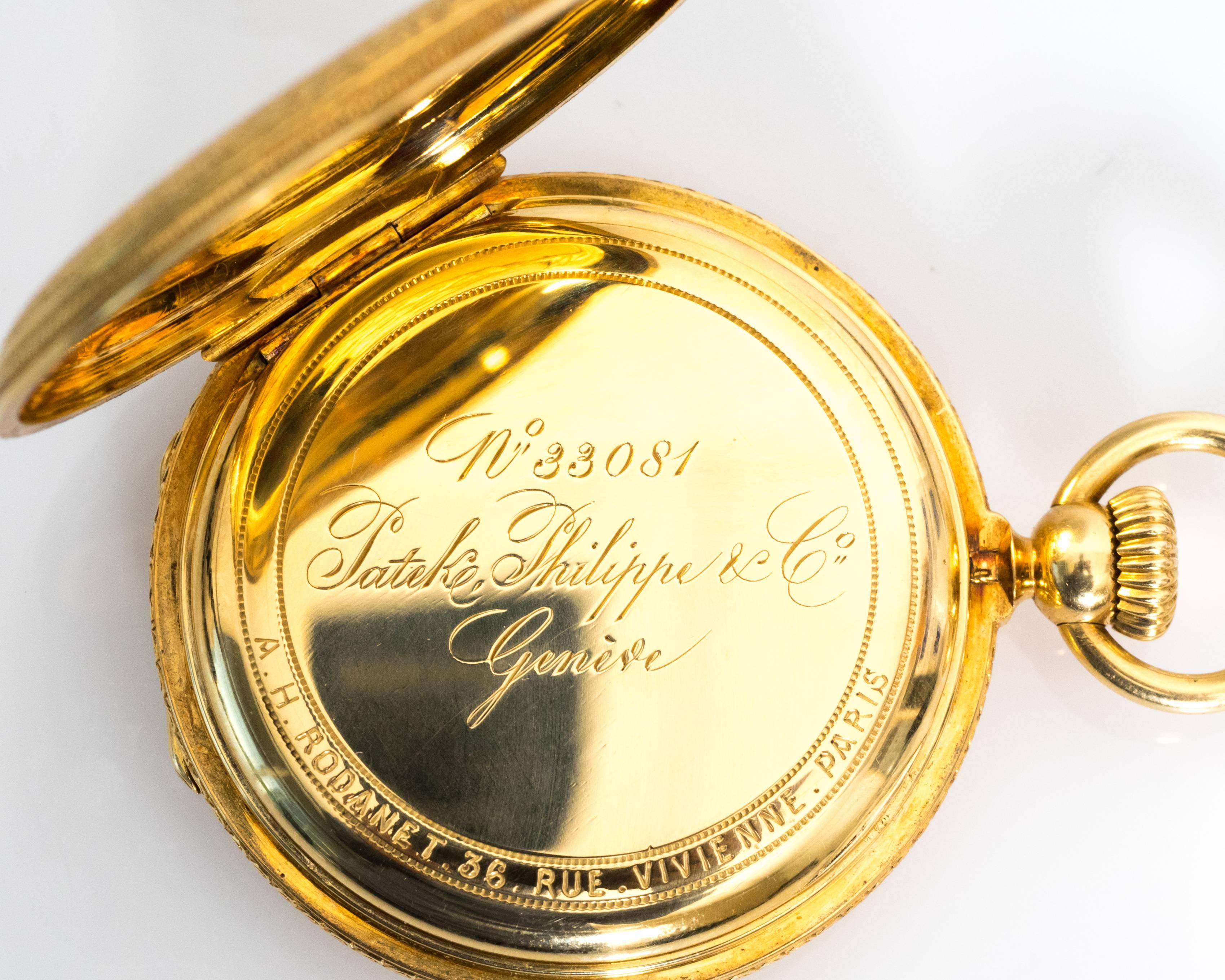 1880s Patek Philippe Yellow Gold Pocket Watch In Good Condition In Atlanta, GA