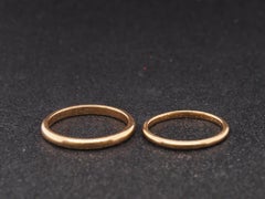 Estate Cartier 18K Yellow Gold Wedding Band Ring Set with Original Box - VHK#108