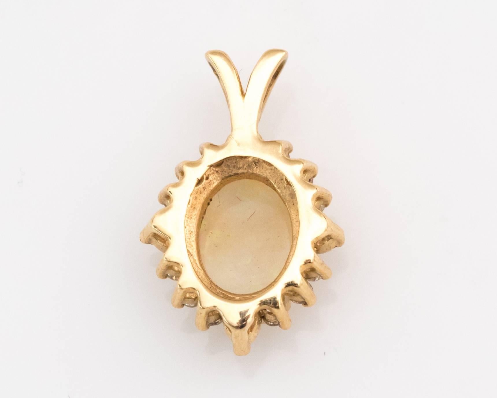 Women's 1960s Opal and Diamond Pendant