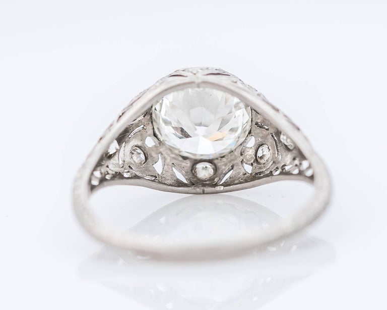 Old European Cut GIA Certified 2.85 Carat Old European cut Diamond, Platinum Engagement Ring For Sale