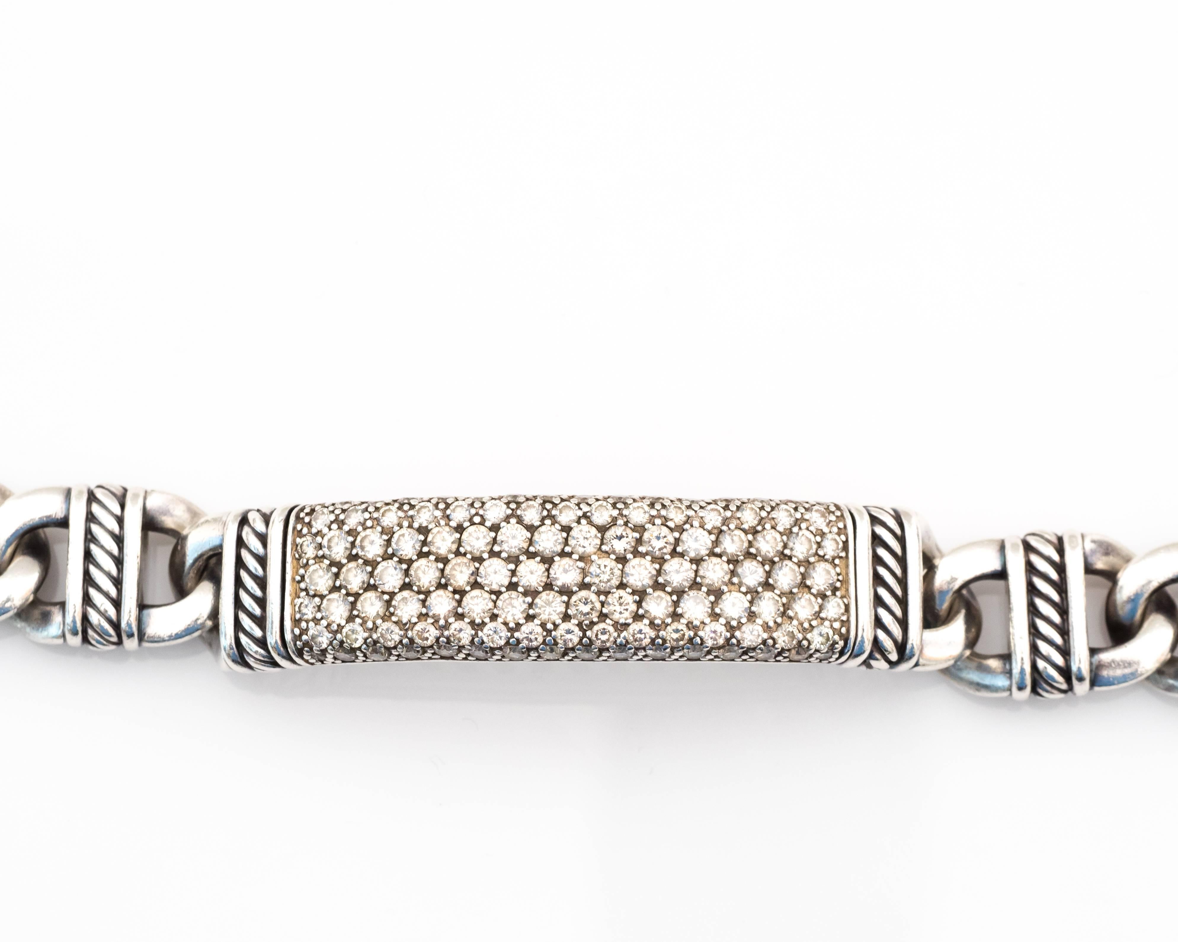 Modern 1990s David Yurman Diamond Bracelet