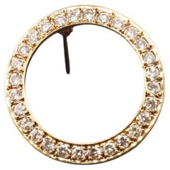 Estate 18k Yellow Gold Diamond Circle Brooch Pin - VHK#1060