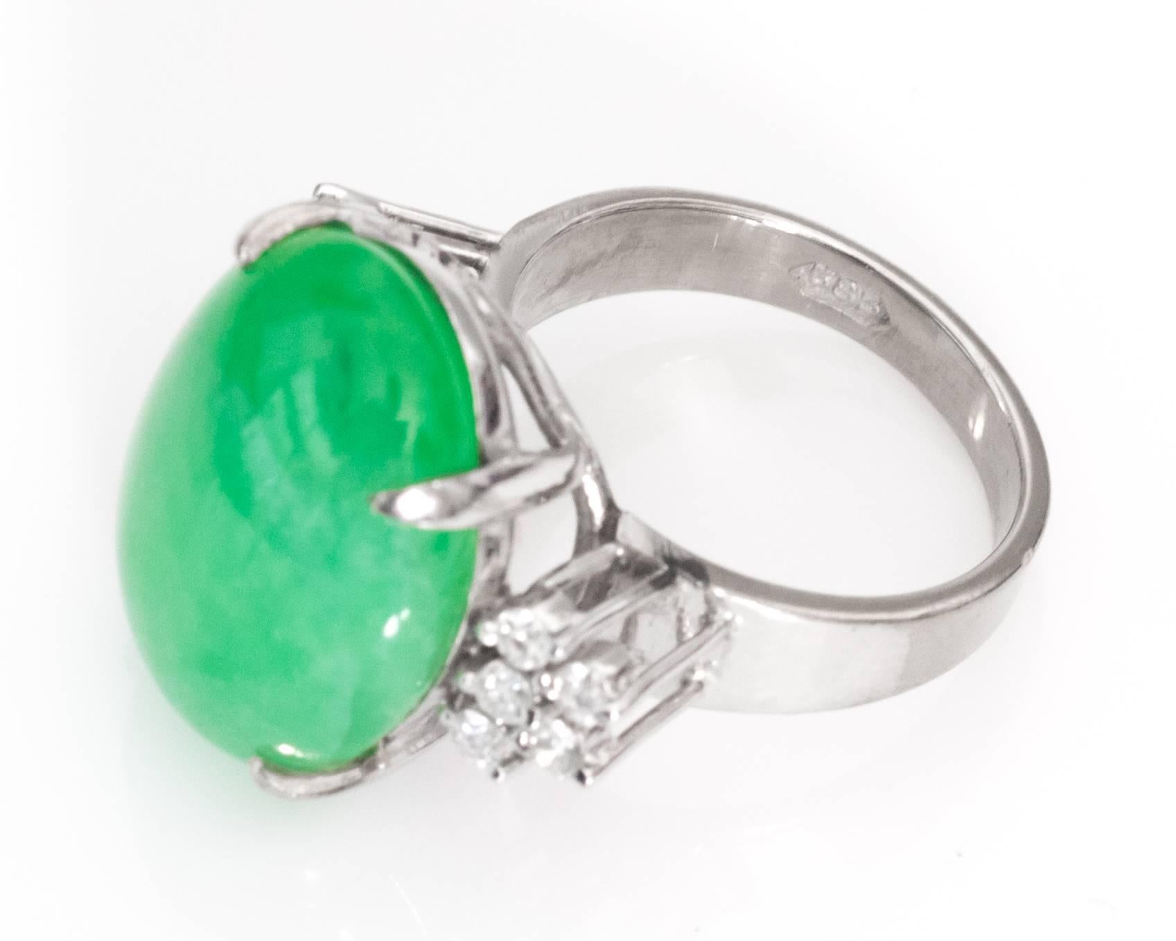 1960s Jade and Diamond Ring 1