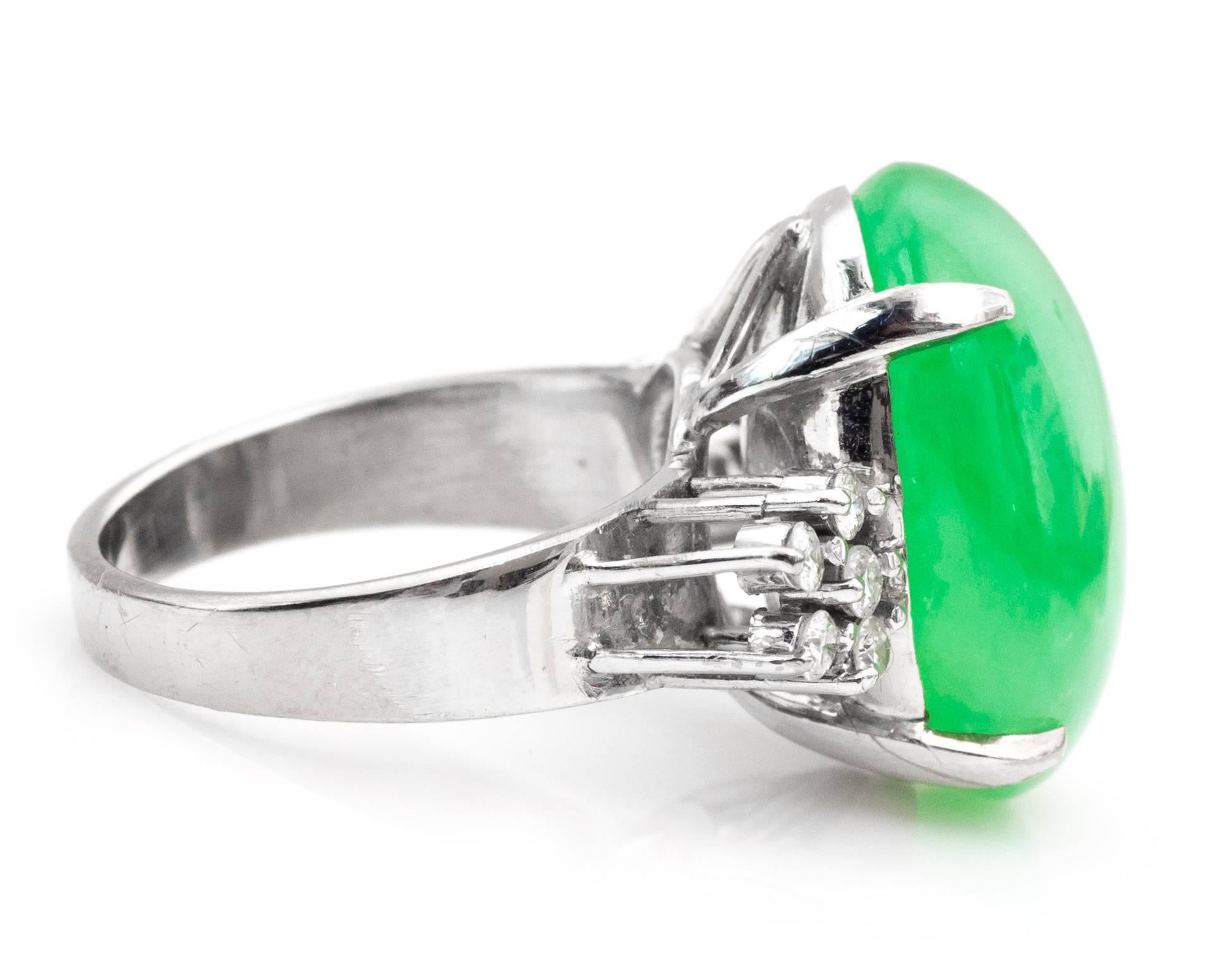 Retro 1960s Jade and Diamond Ring