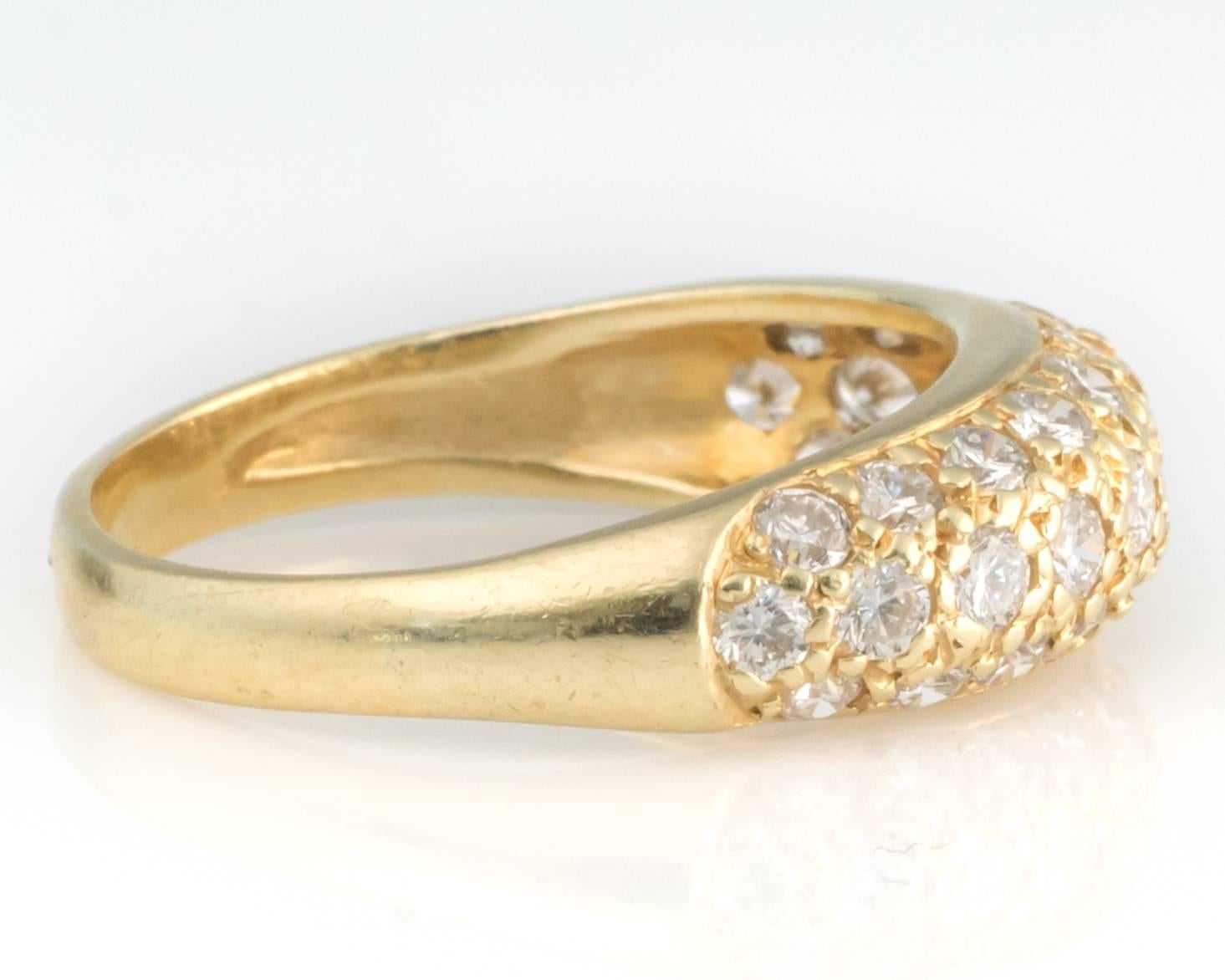 Modern Diamond and Yellow Gold Ring