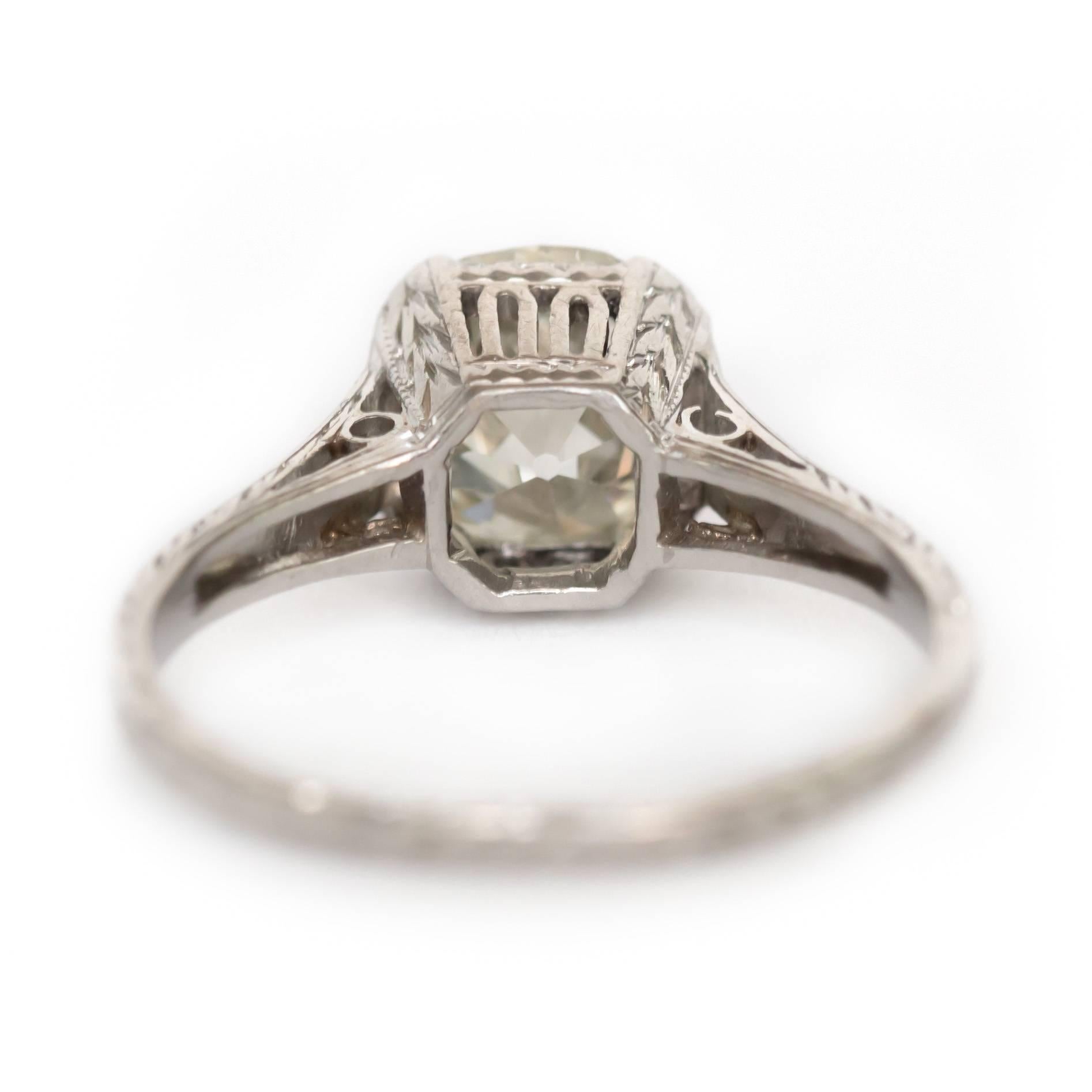 Bague de fiançailles en platine avec diamants de 1,62 carat Excellent état - En vente à Atlanta, GA