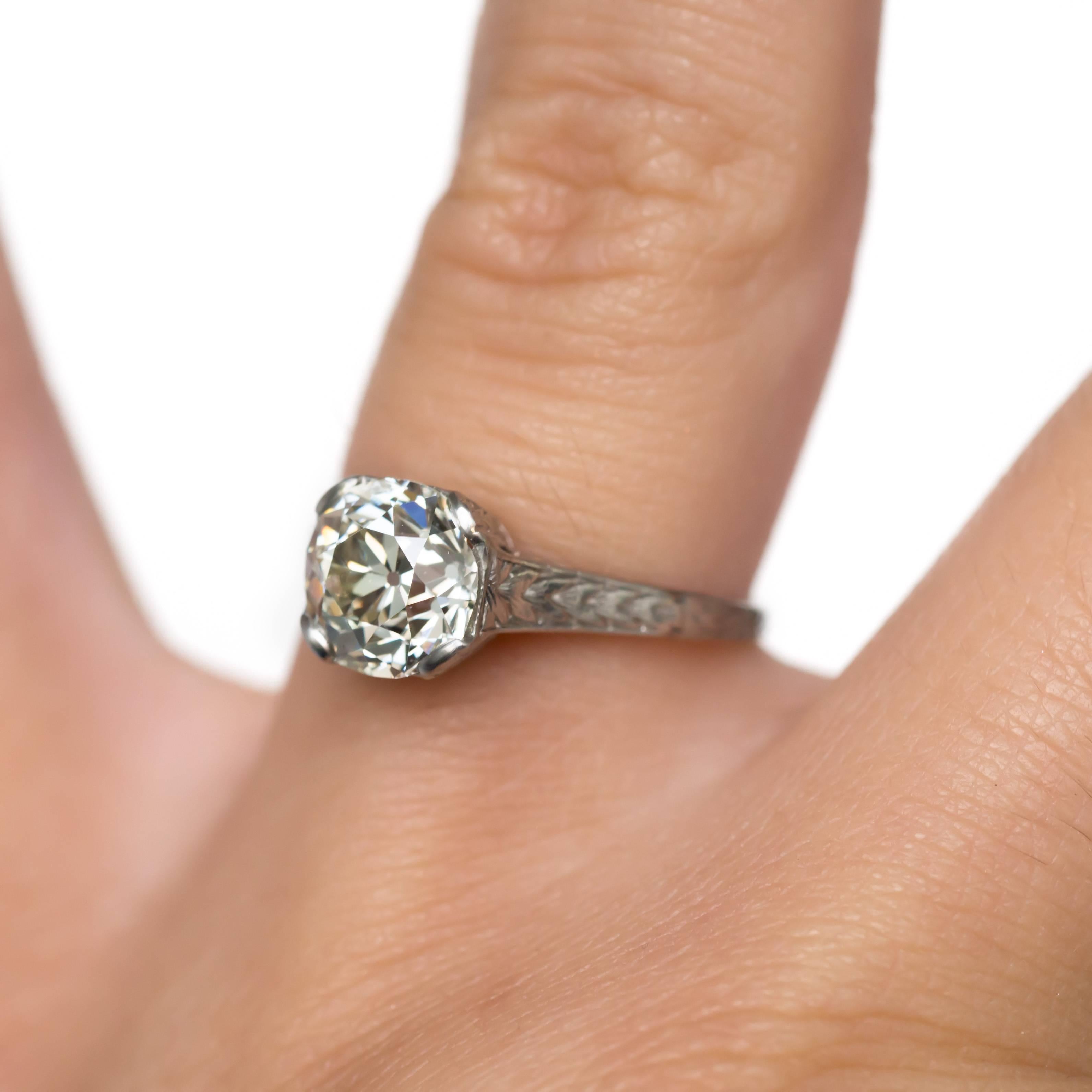 Women's 1.62 Carat Diamond Platinum Engagement Ring For Sale