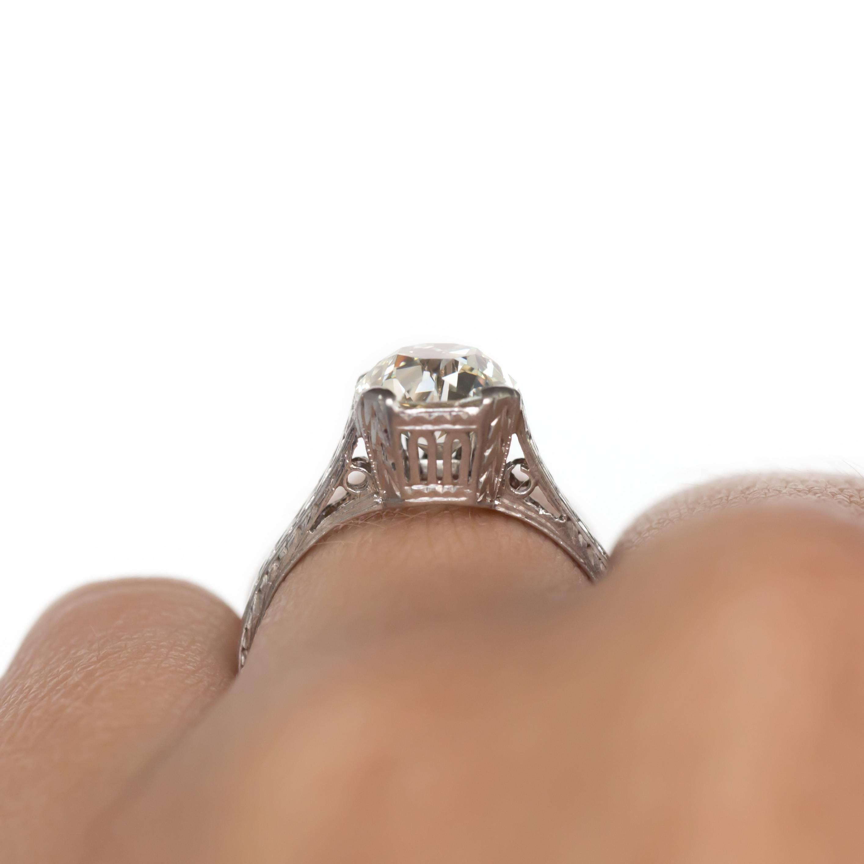 1.62 Carat Diamond Platinum Engagement Ring For Sale 1