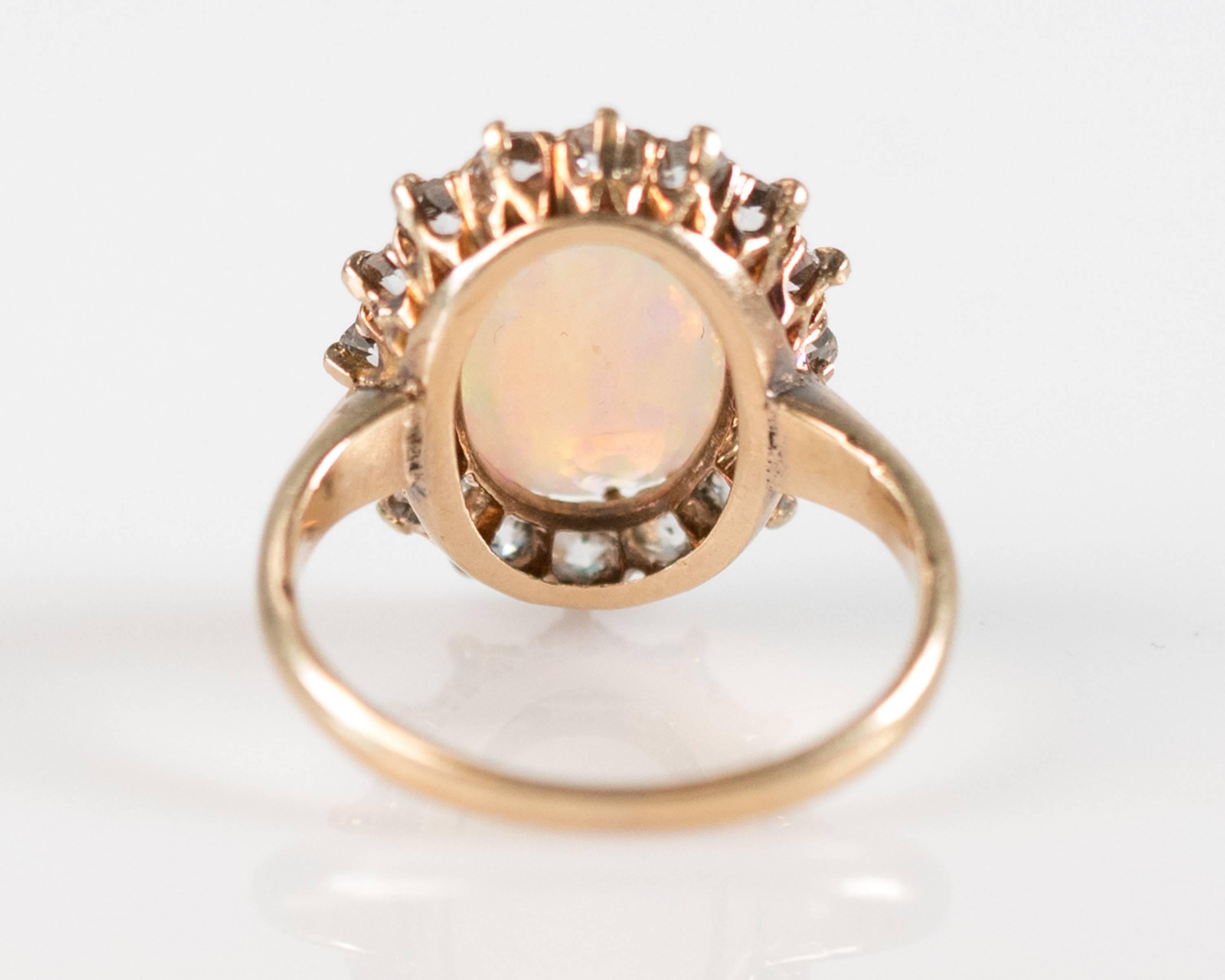 antique opal diamond ring