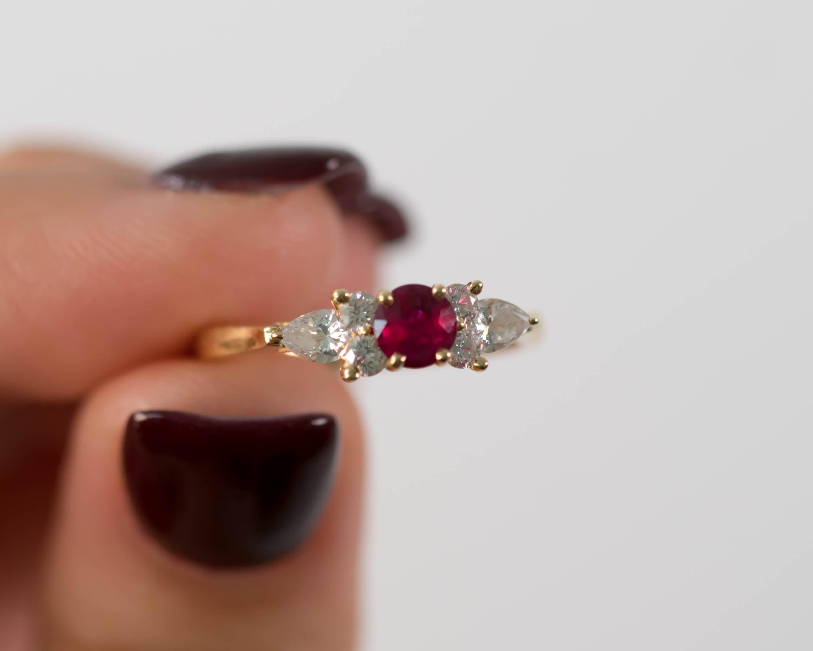 Tiffany & Co .40 Carat Red Ruby, Diamond and 18K Gold Ring 2